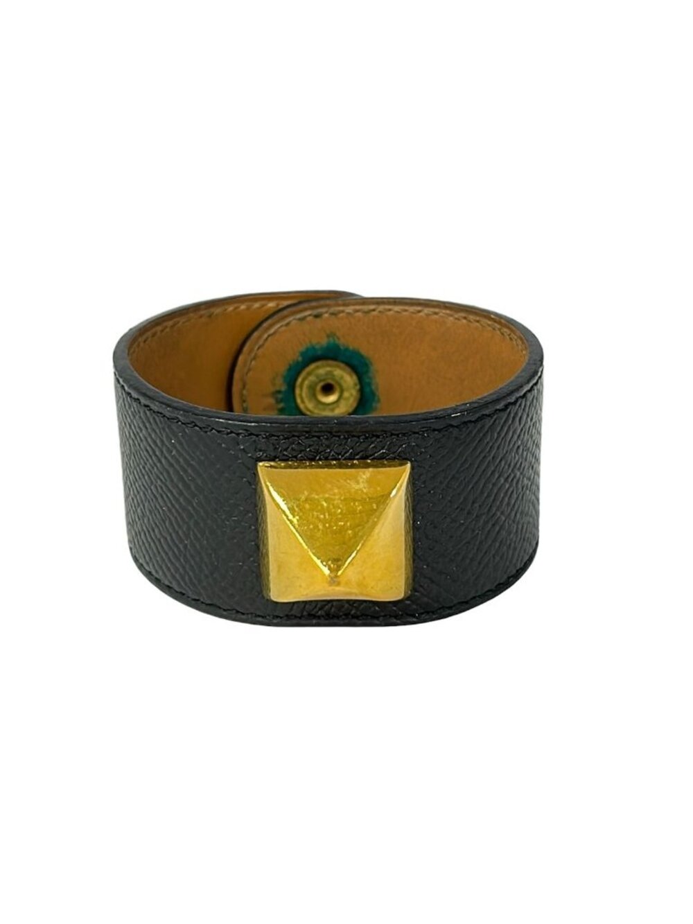 Hermes Bracelet Medor Leather Black Gold